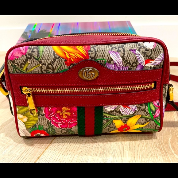 Gucci Handbags - Gucci Floral GG Camera Cross Body Bag